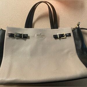kate spade Beige and Black Leather Satchel
